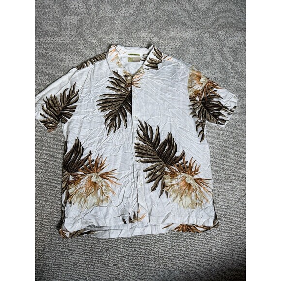 Cubavera Men's White Tropical Rayon Short Sleeve Button Down Shirt Size XL - Picture 1 of 7